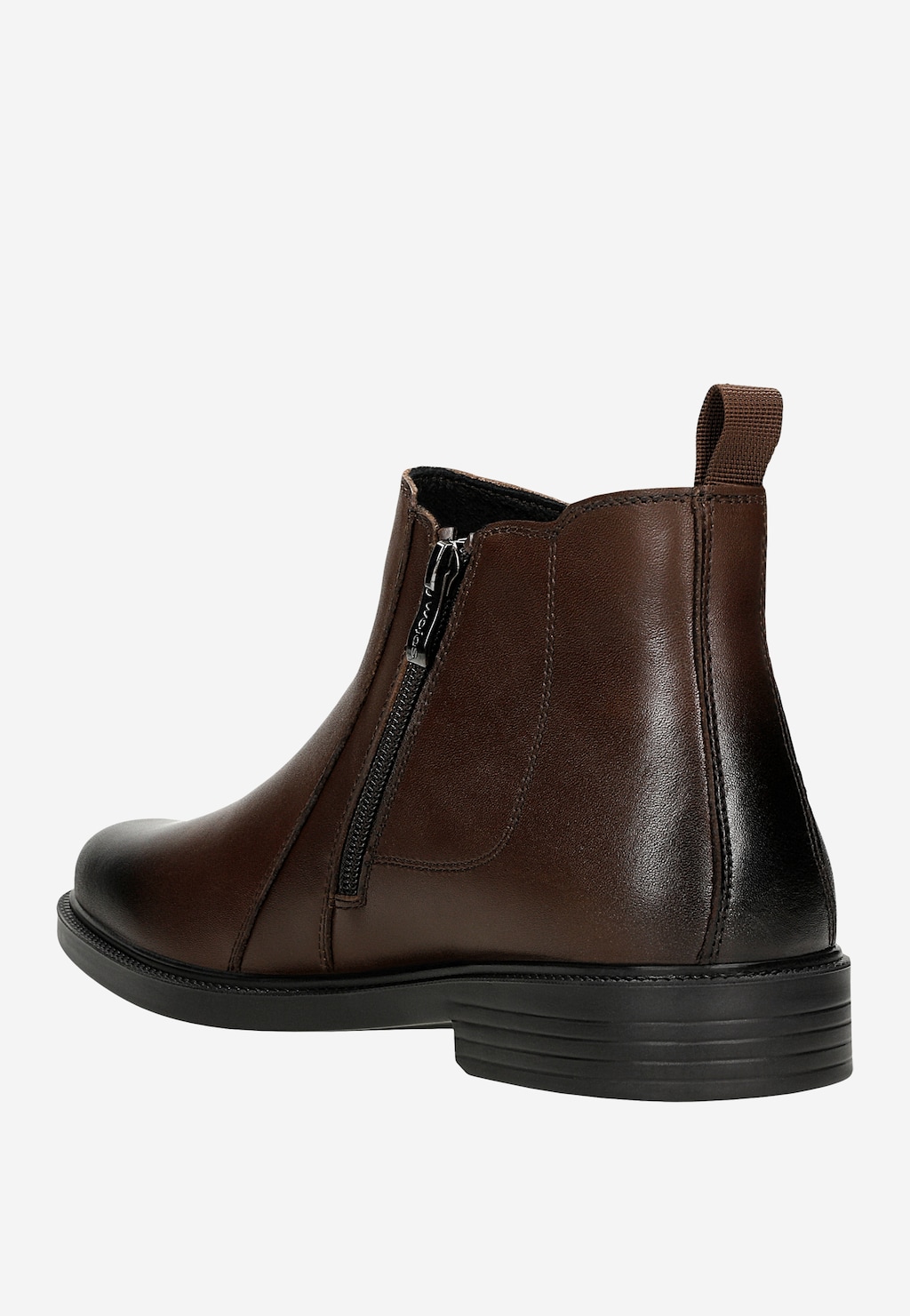 Hnědé pánské kožené chelsea boty se zipem 20043-52 Widok 4