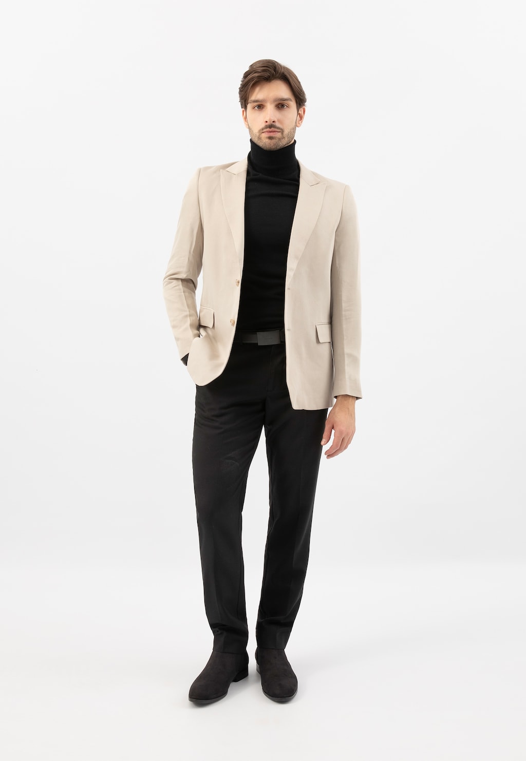 Čierne nubukové pánske chelsea čižmy 20041-21 Widok 9