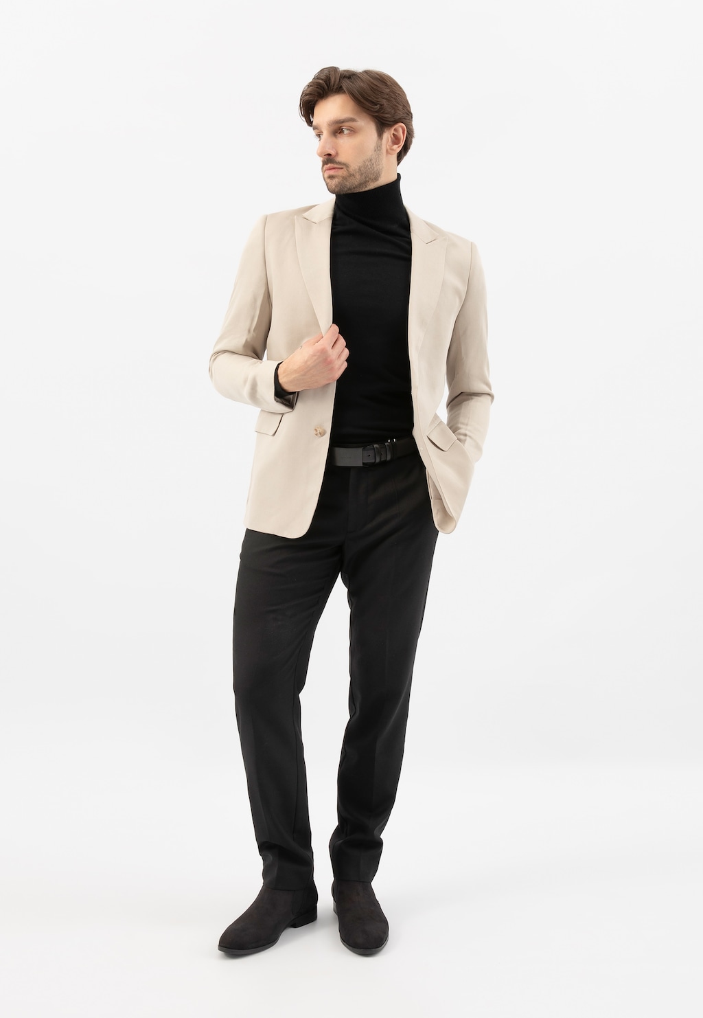 Čierne nubukové pánske chelsea čižmy 20041-21 Widok 1