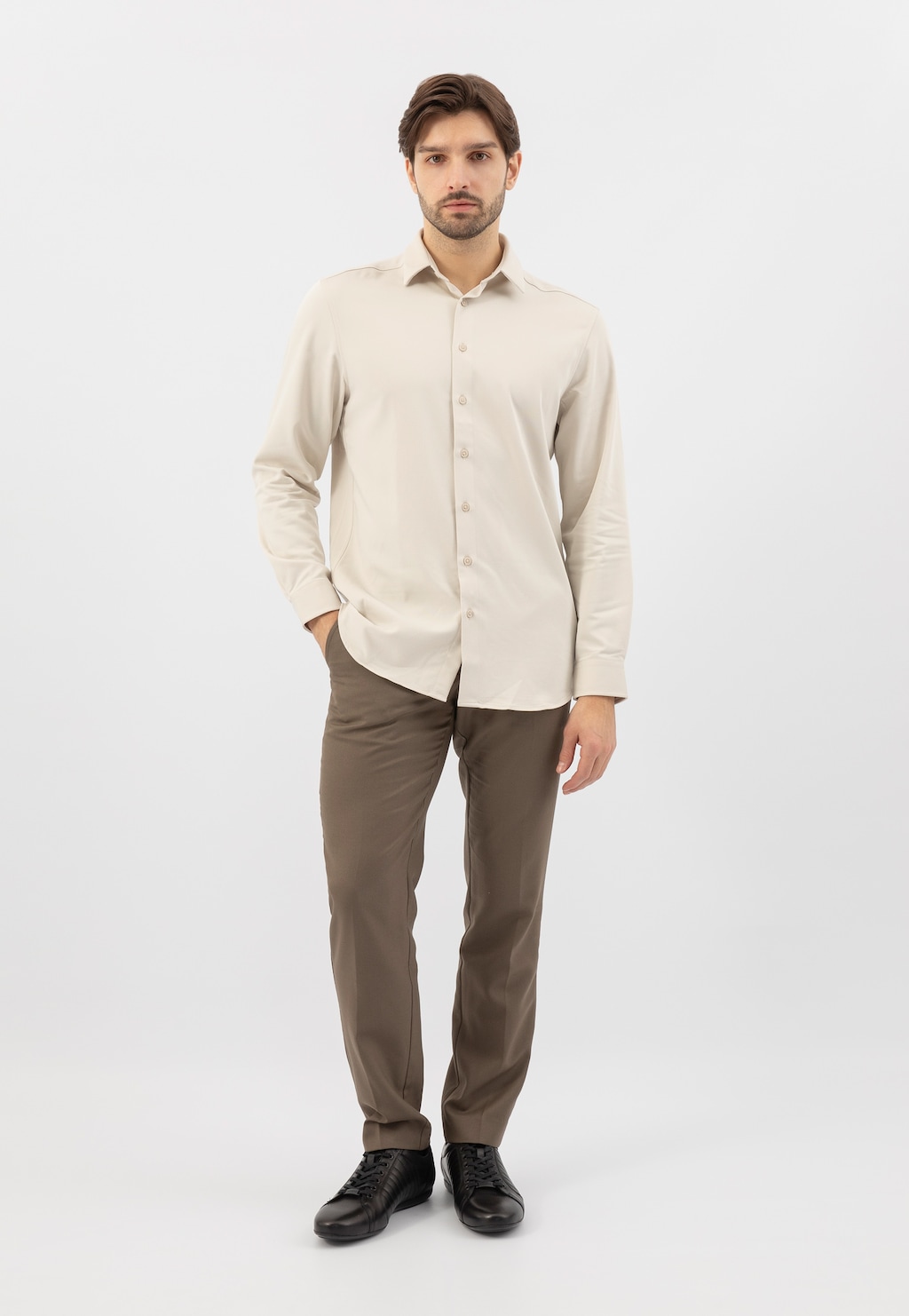 Černé pánské tenisky s dekorativním prošíváním 10240-51 Widok 9