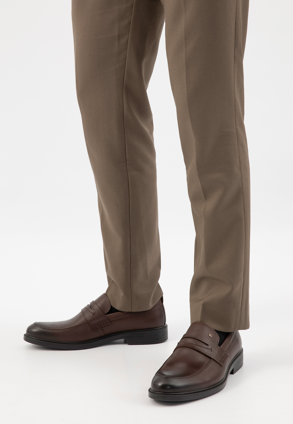 Hnedé pánske kožené mokasíny 10231-52 Widok 7