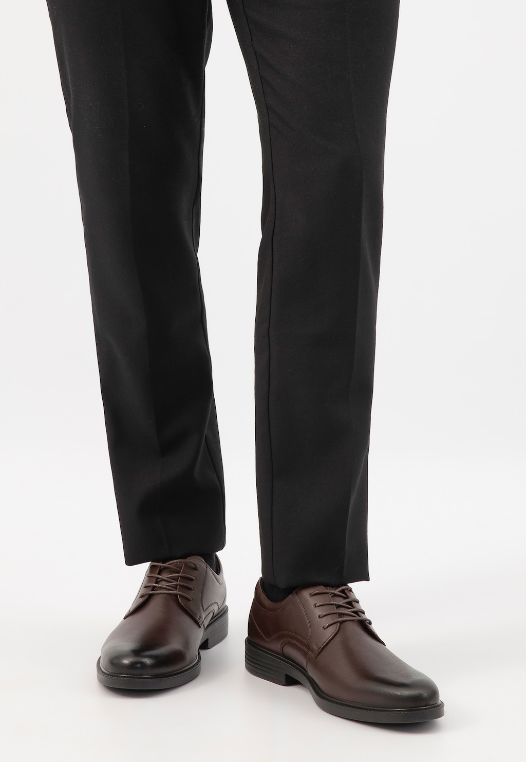 Hnědé pánské společenské polobotky z hladké kůže 10175-52 Widok 7