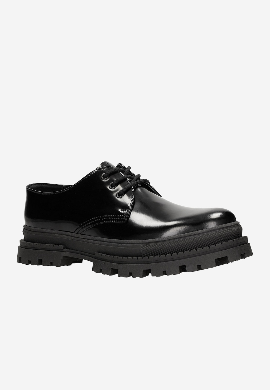 Kožené poltopánky pánske zo štýlovej lakovanej kože 10050-31 Widok 3