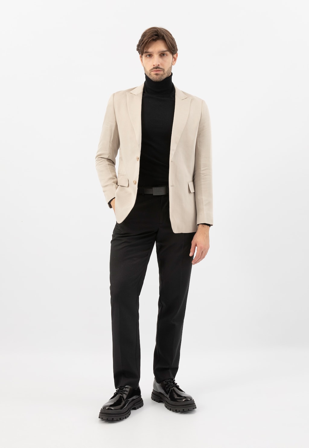 Kožené poltopánky pánske zo štýlovej lakovanej kože 10050-31 Widok 9