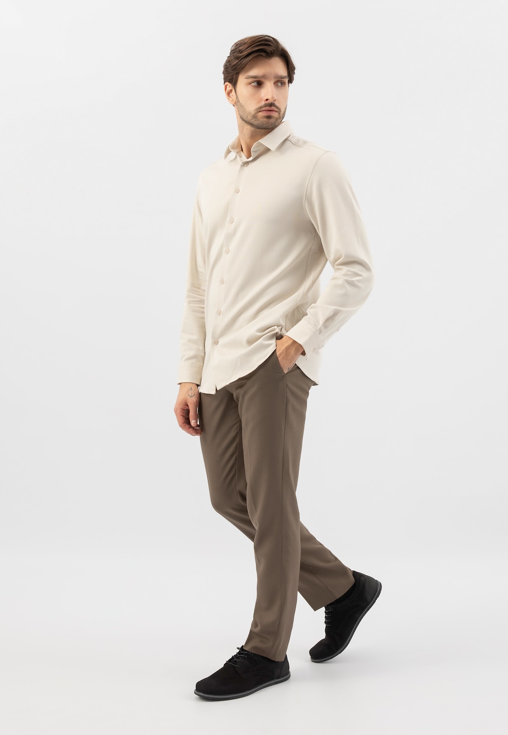 Čierne pánske sneakersy na plochej podrážke 10027-71 Widok 8