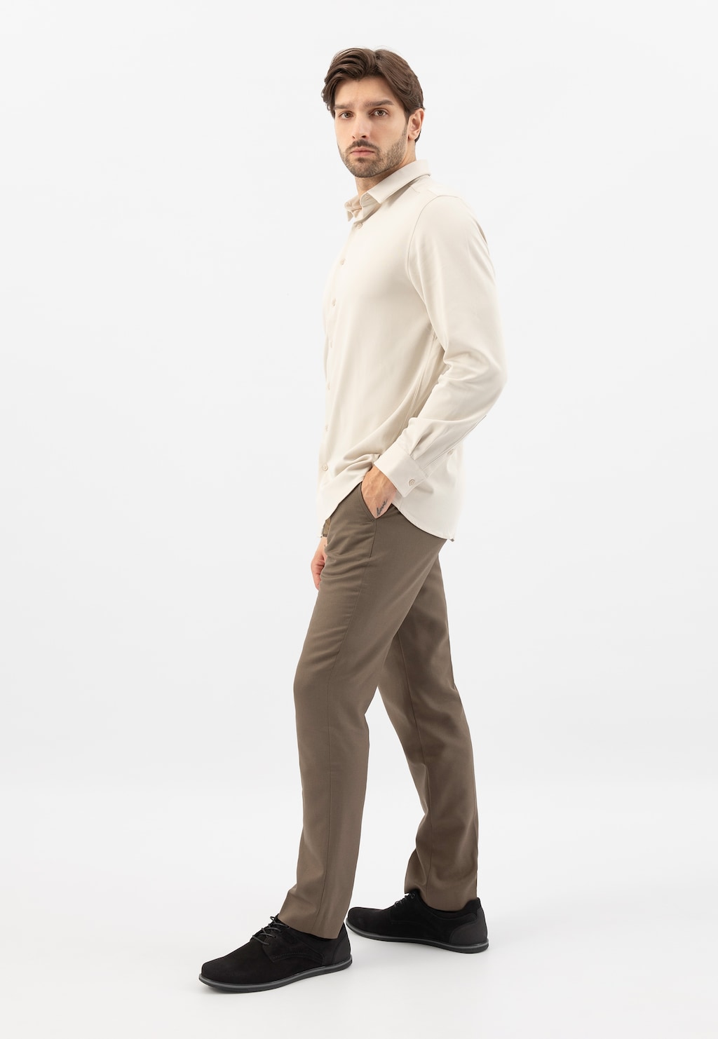 Čierne pánske sneakersy na plochej podrážke 10027-71 Widok 1