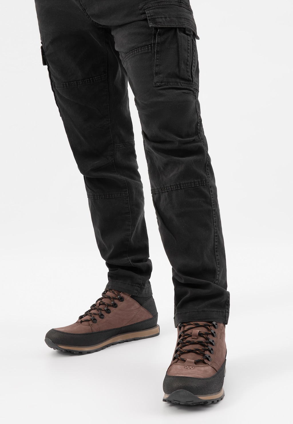 Hnedo-čierne pánske vysoké trekkingové topánky s izolačnou vrstvou 9181-72 Widok 8