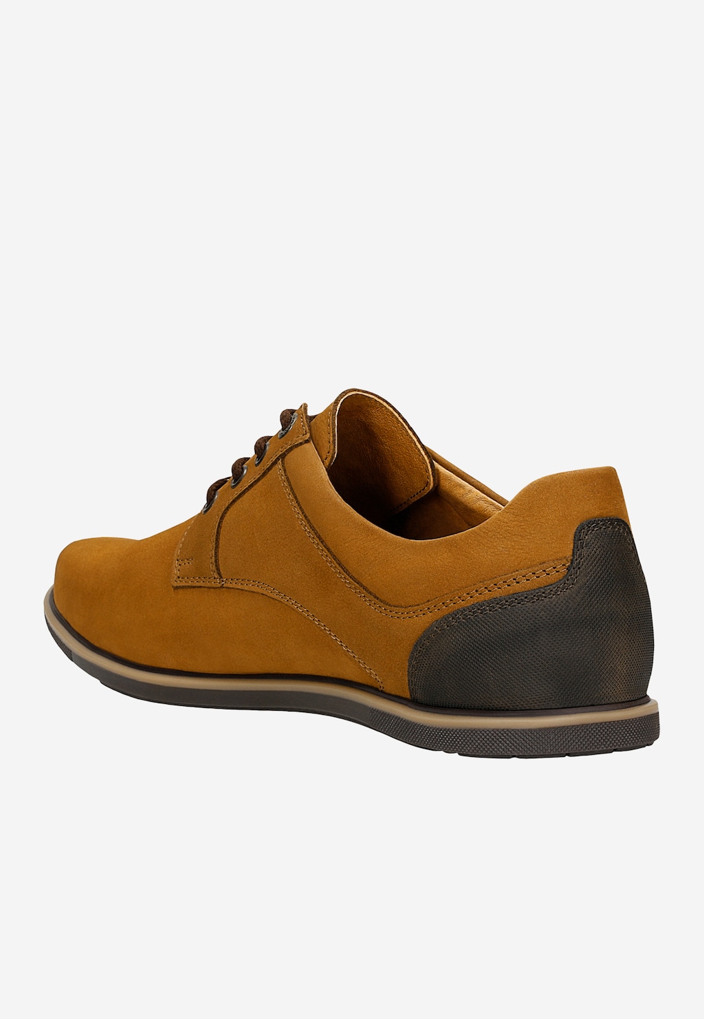 Hnědé pánské polobotky s tmavě modrou vložkou na patě 10254-23 Widok 3