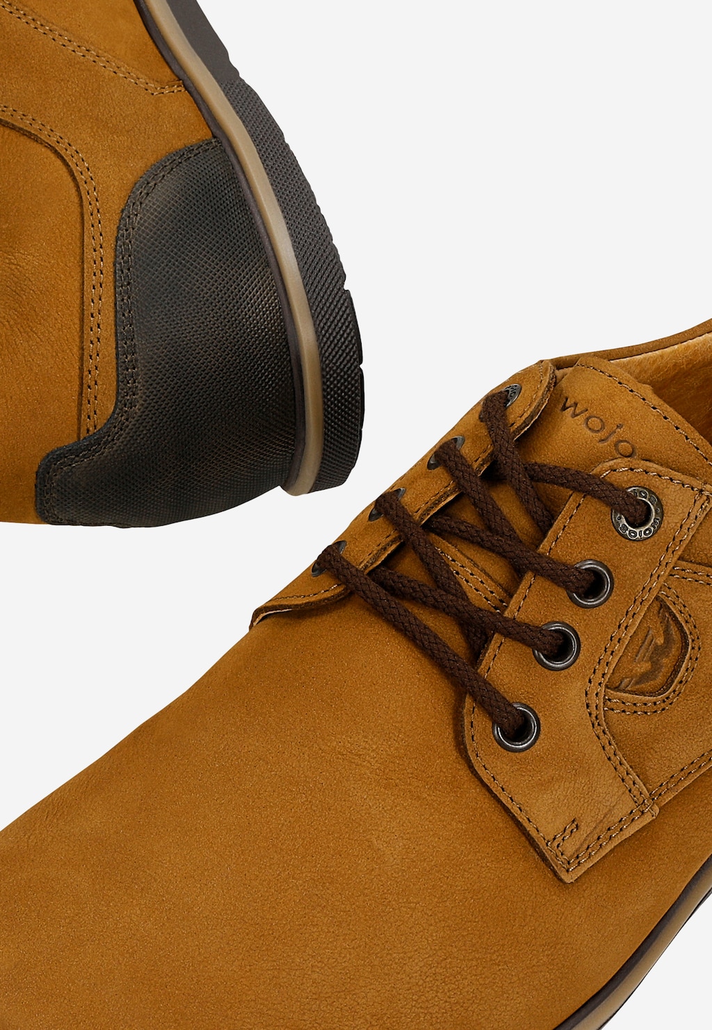 Hnědé pánské polobotky s tmavě modrou vložkou na patě 10254-23 Widok 6