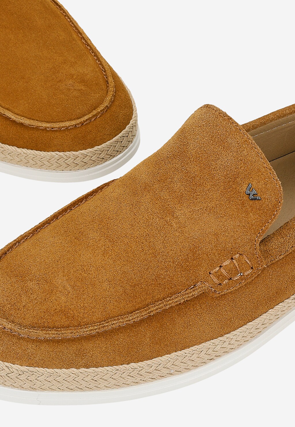 Svetlohnedé pánske mokasíny s pletenými jutovými šnúrkami 10219-63 Widok 6