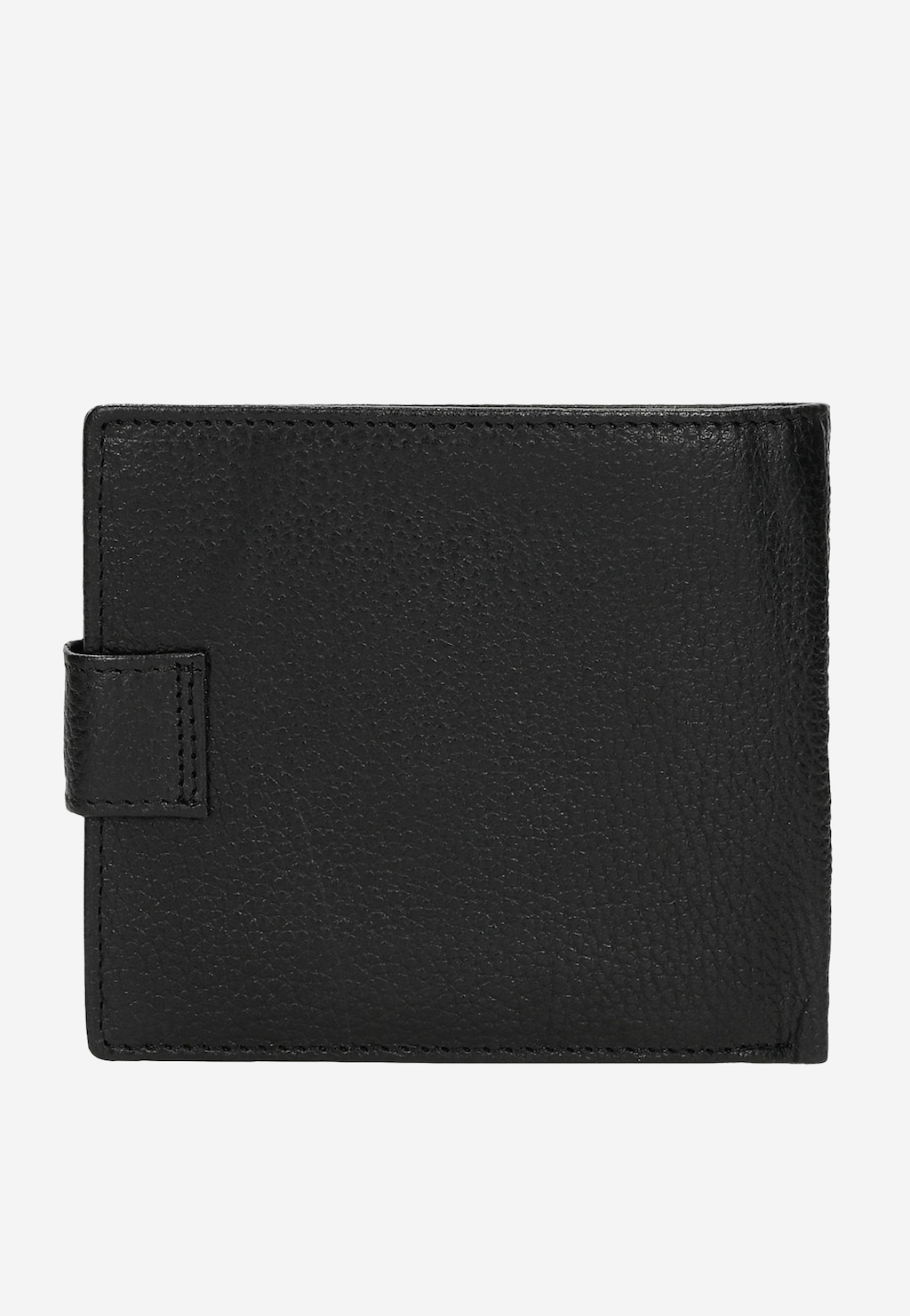 Elegancki czarny portfel męski Wojas model 91005-51 wykonany z wysokiej jakości skóry licowej z charakterystycznym zapięciem na zatrzask z boku.