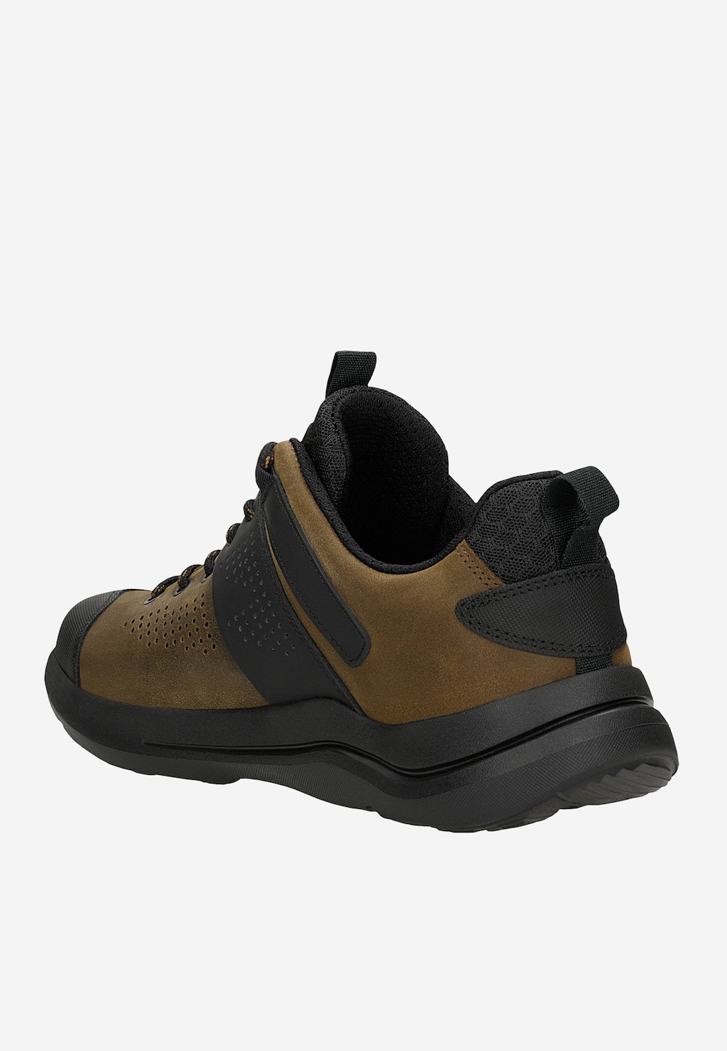 Tmavě hnědé kožené pánské trekkingové boty s černými vsadkami 10261-82 Widok 3