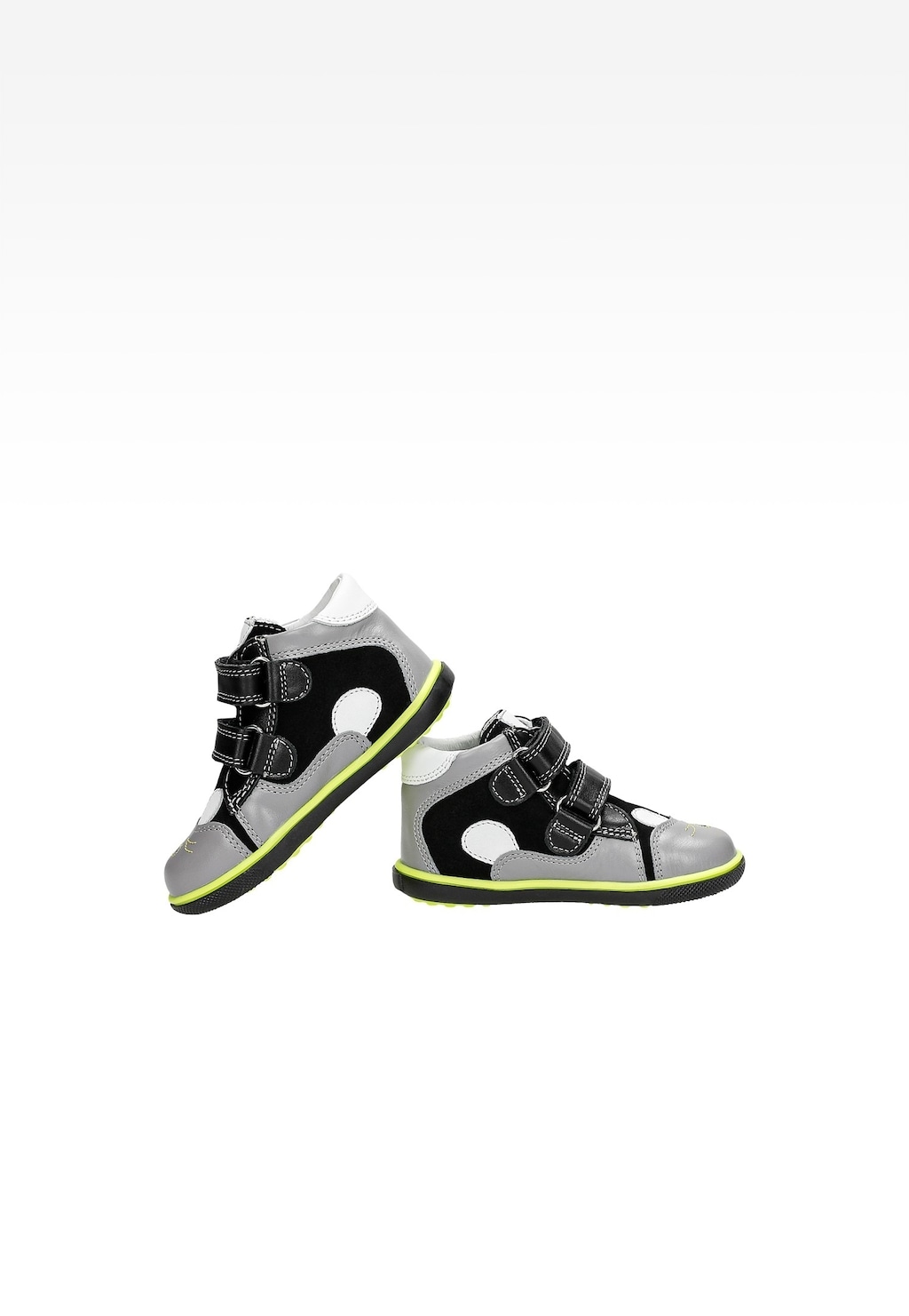 Černo-šedé kotníkové boty pro kluky se zeleným pruhem na podrážce BARTEK Widok 5