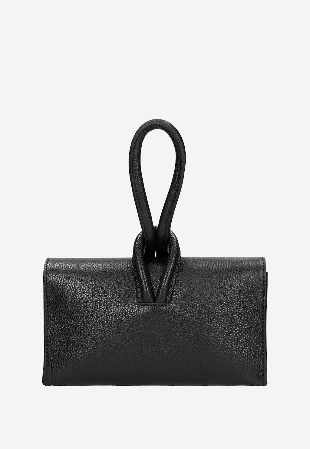 Elegancka czarna torebka damska Wojas 80430-51 ze skóry naturalnej z charakterystycznym uchwytem w kształcie pętli, widoczna z przodu.