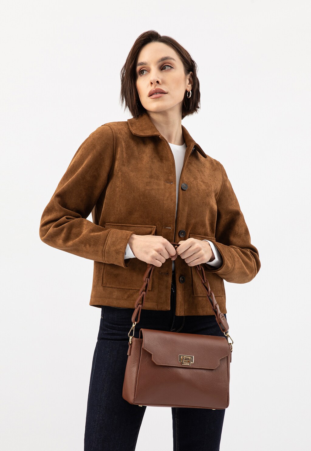 Malá hnědá dámská kabelka z hladké kůže 80414-52 Widok 1