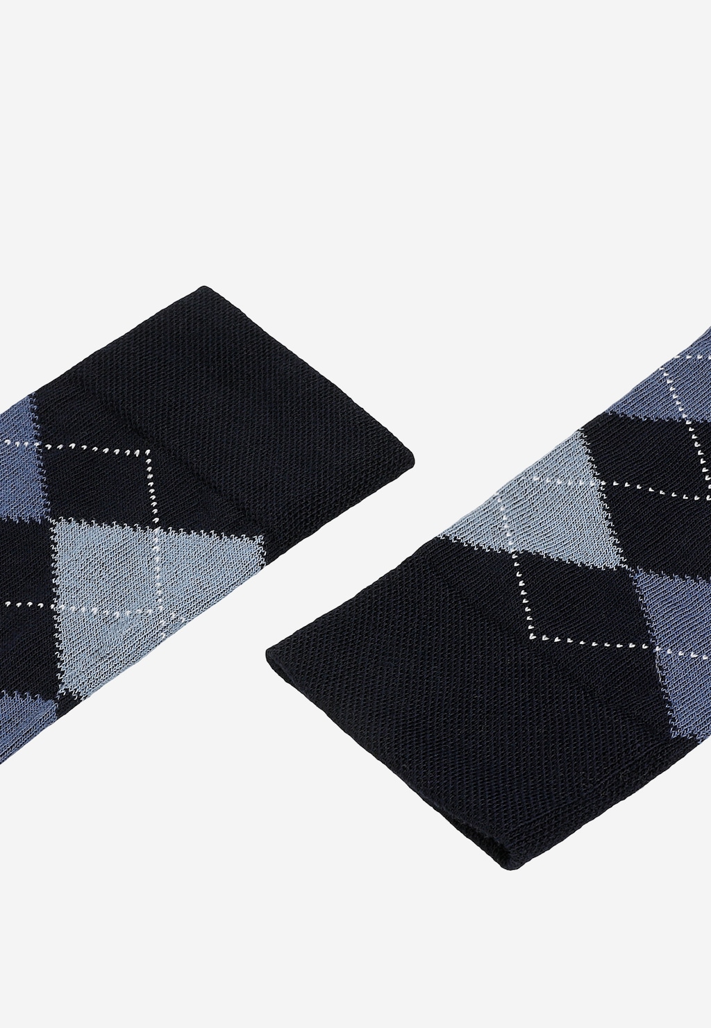 Tmavomodré vysoké ponožky s modrými kosoštvorčekmi 97073-66 Widok 2