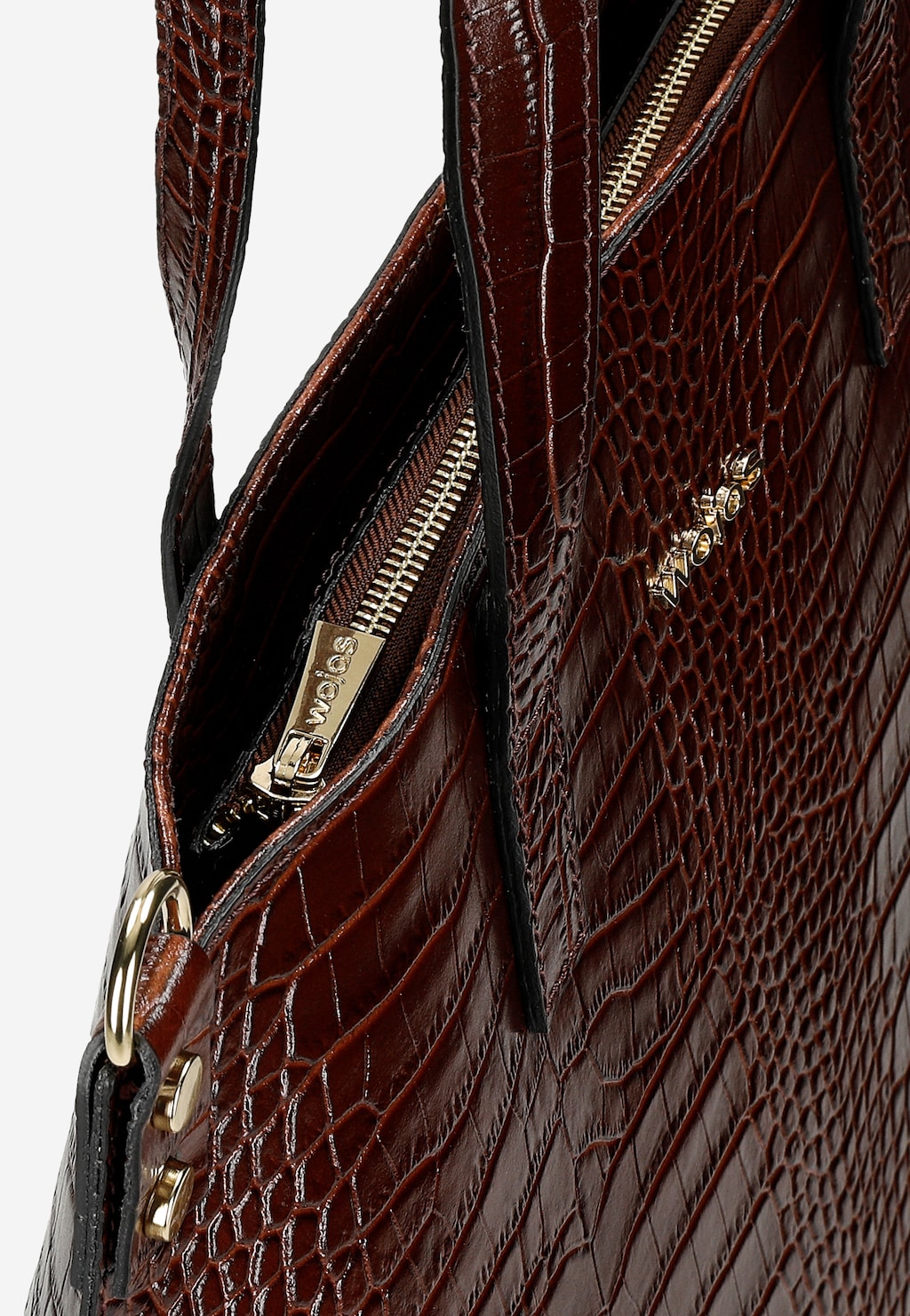 Tmavohnedá kožená dámska kabelka 80372-52 Widok 7