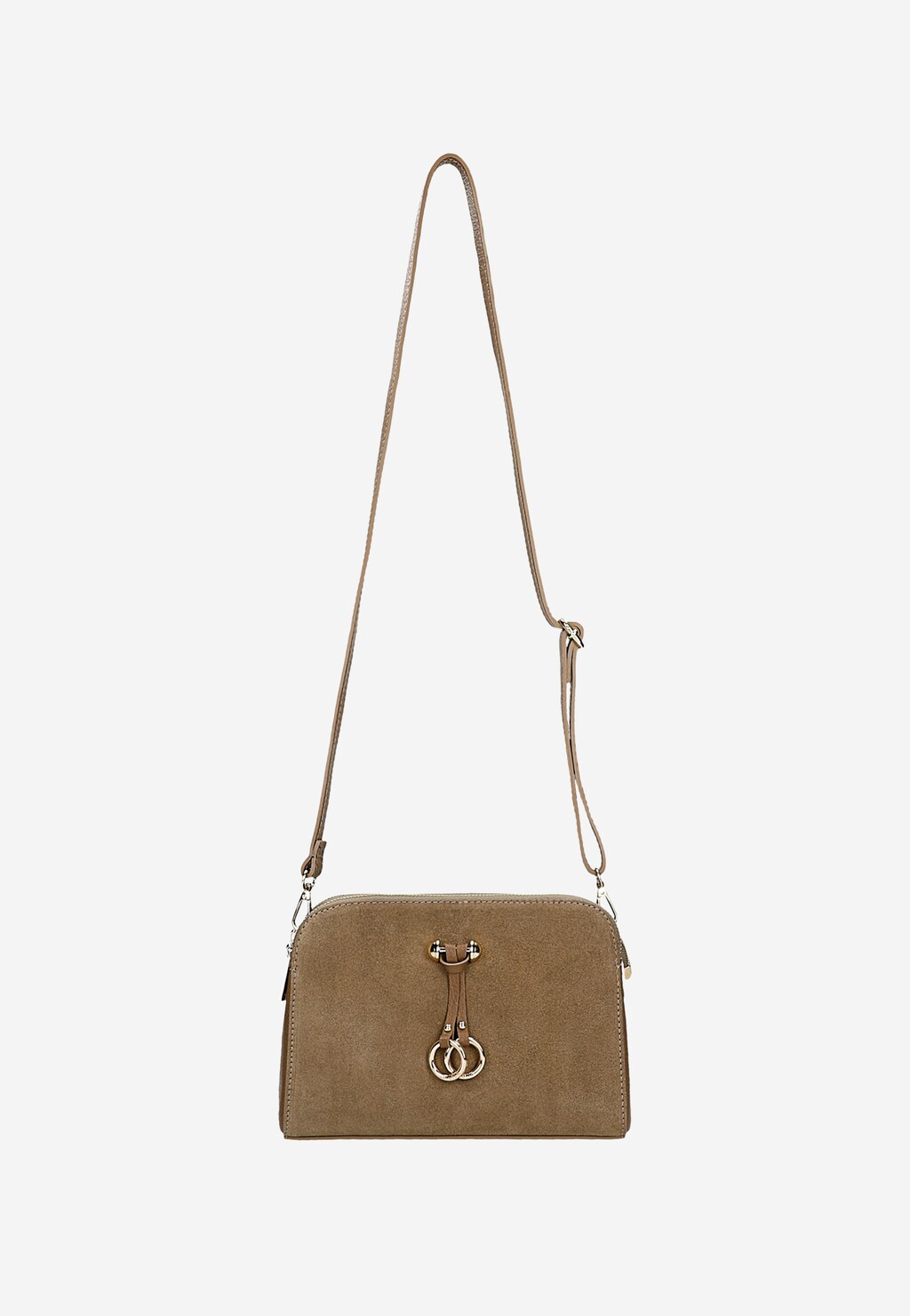 Ciemnobeżowa torebka damska ze złotą ozdobą 80310-74 Widok 5