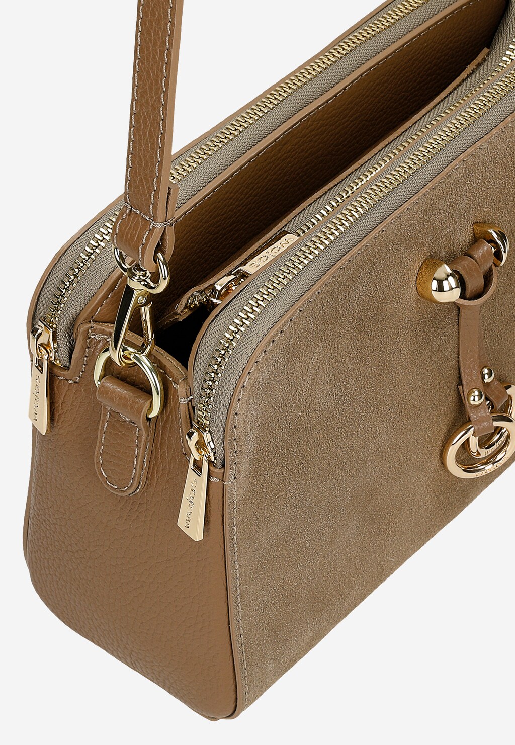 Ciemnobeżowa torebka damska ze złotą ozdobą 80310-74 Widok 7