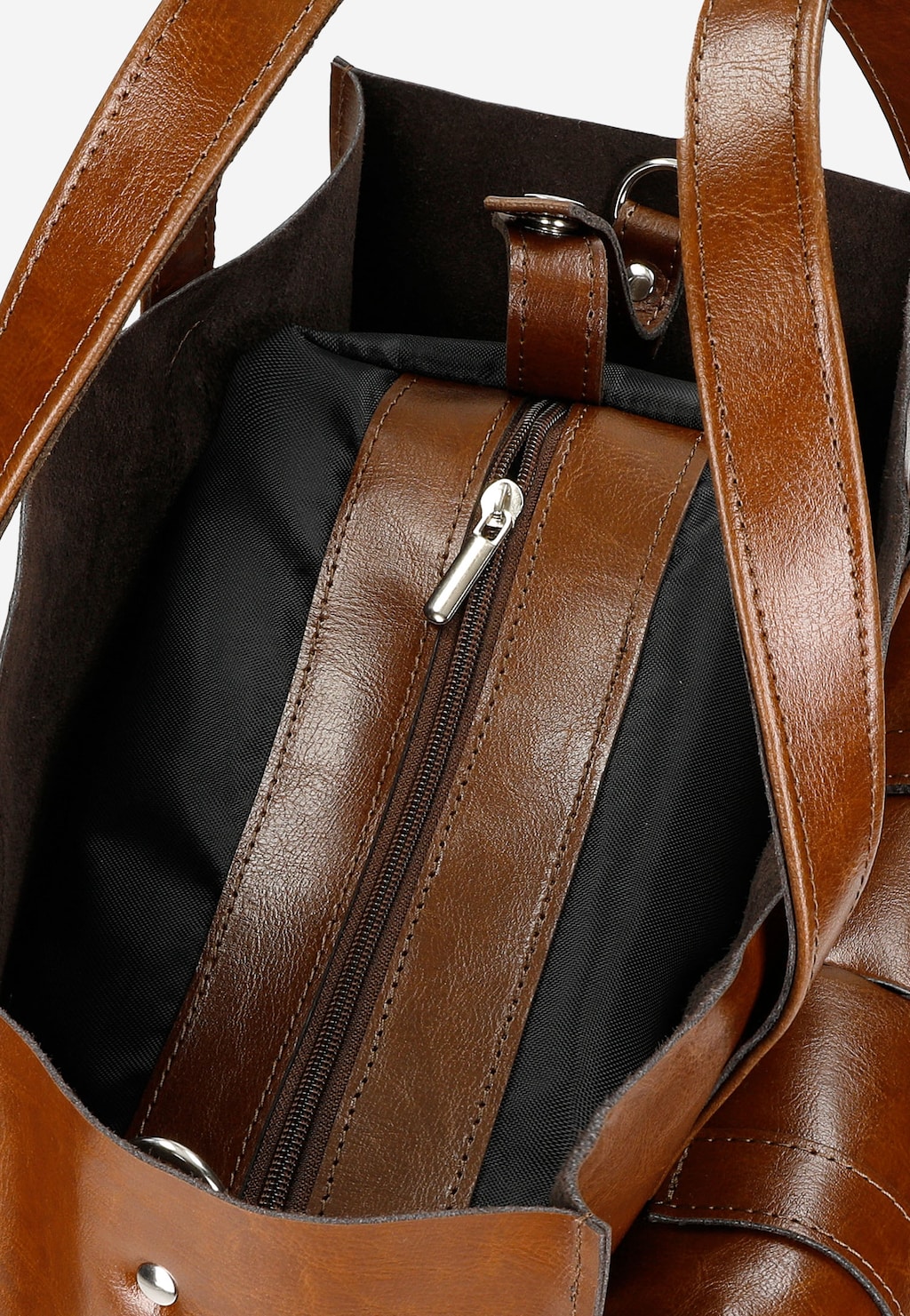 Veľká hnedá dámska kabelka s vonkajšími vreckami 80245-52 Widok 7