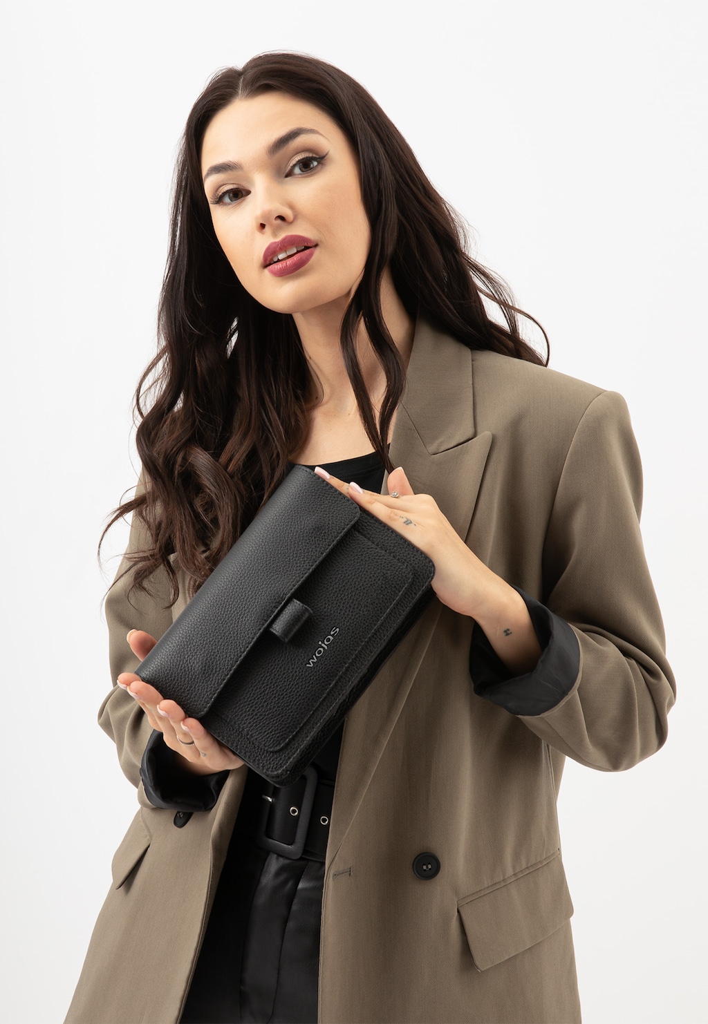 Malá čierna kožená dámska kabelka 80240-51 Widok 8