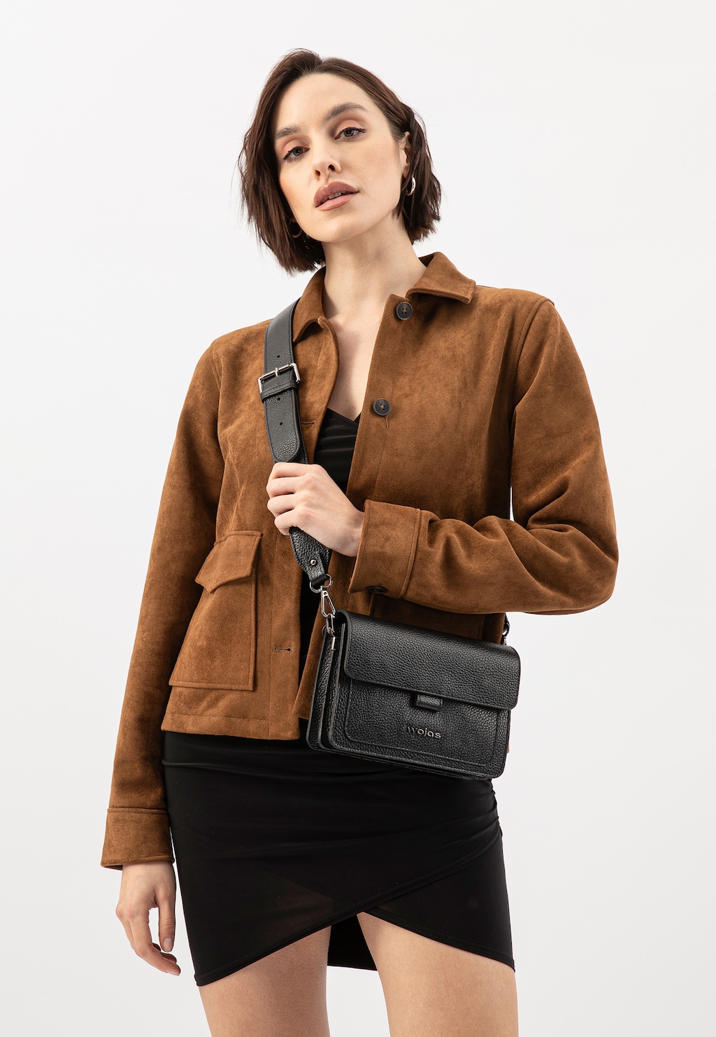 Malá čierna kožená dámska kabelka 80240-51 Widok 1