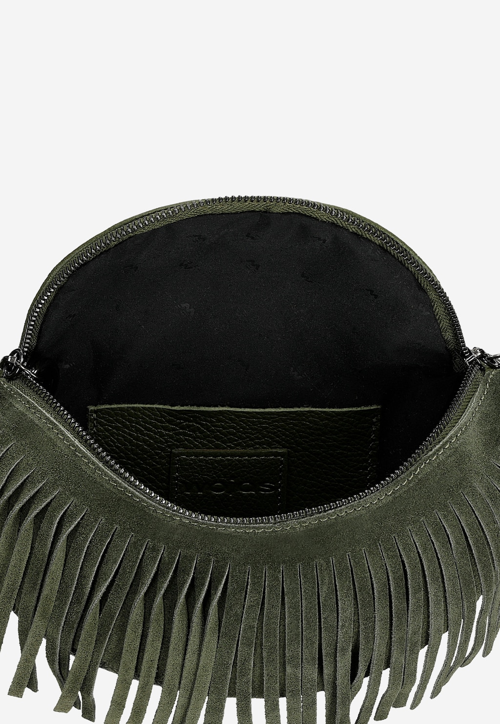 Zelená dámska kožená ľadvinka so strapcami  80089-77 Widok 6