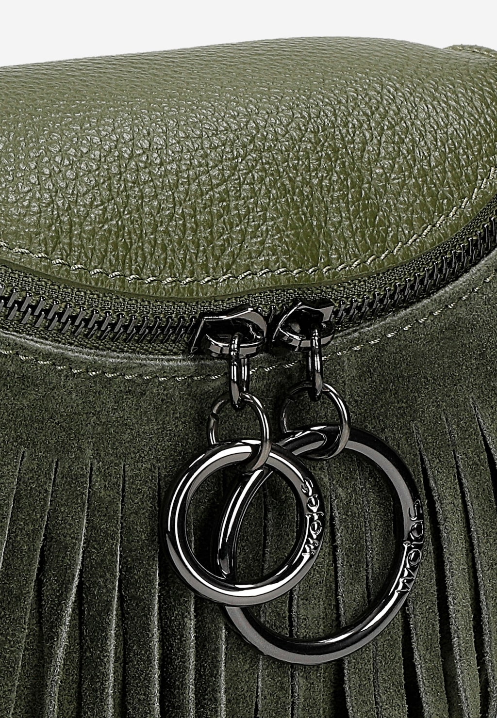 Zelená dámska kožená ľadvinka so strapcami  80089-77 Widok 8