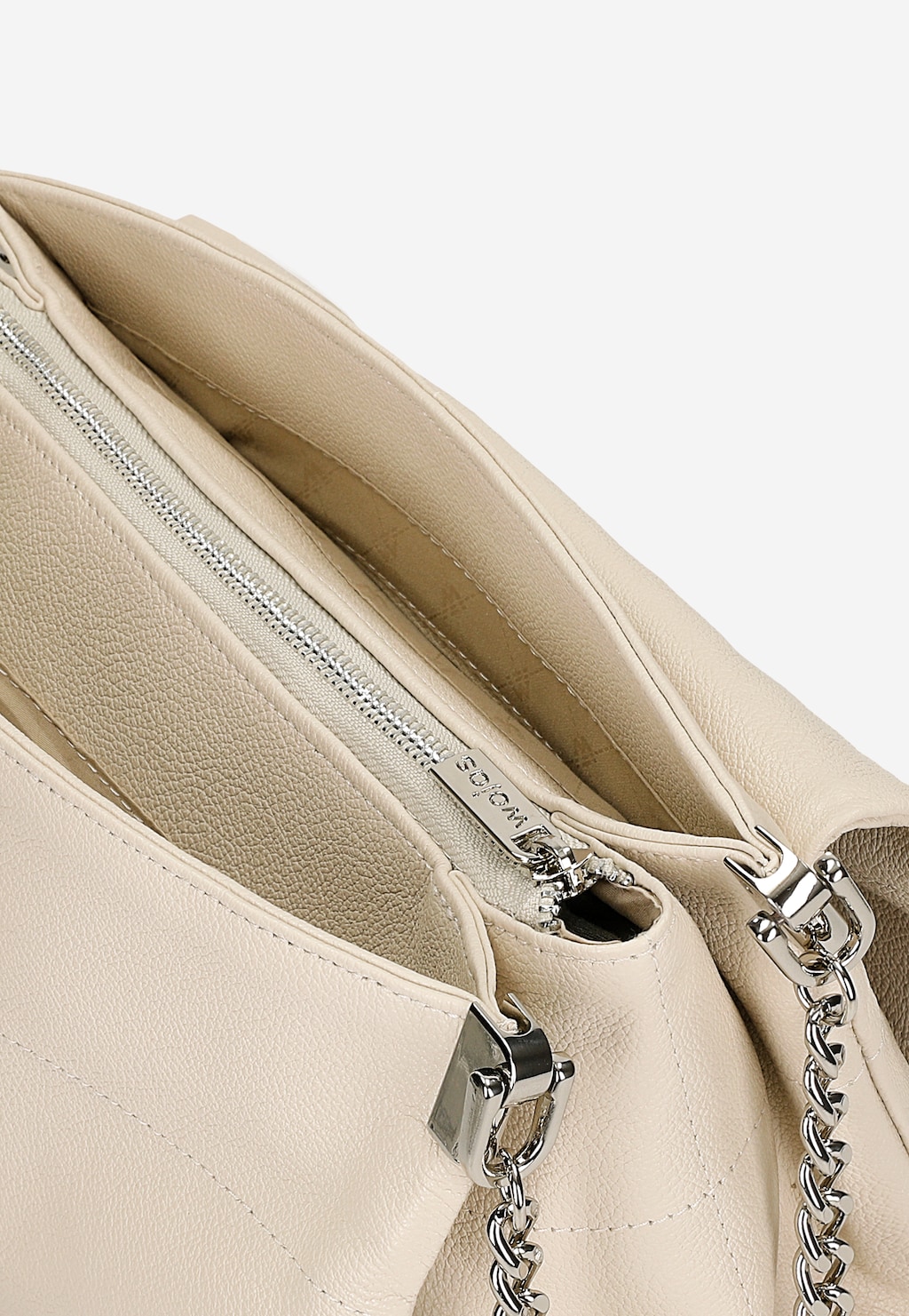 Malá béžová kožená kabelka pro každodenní nošení 80416-54 Widok 5