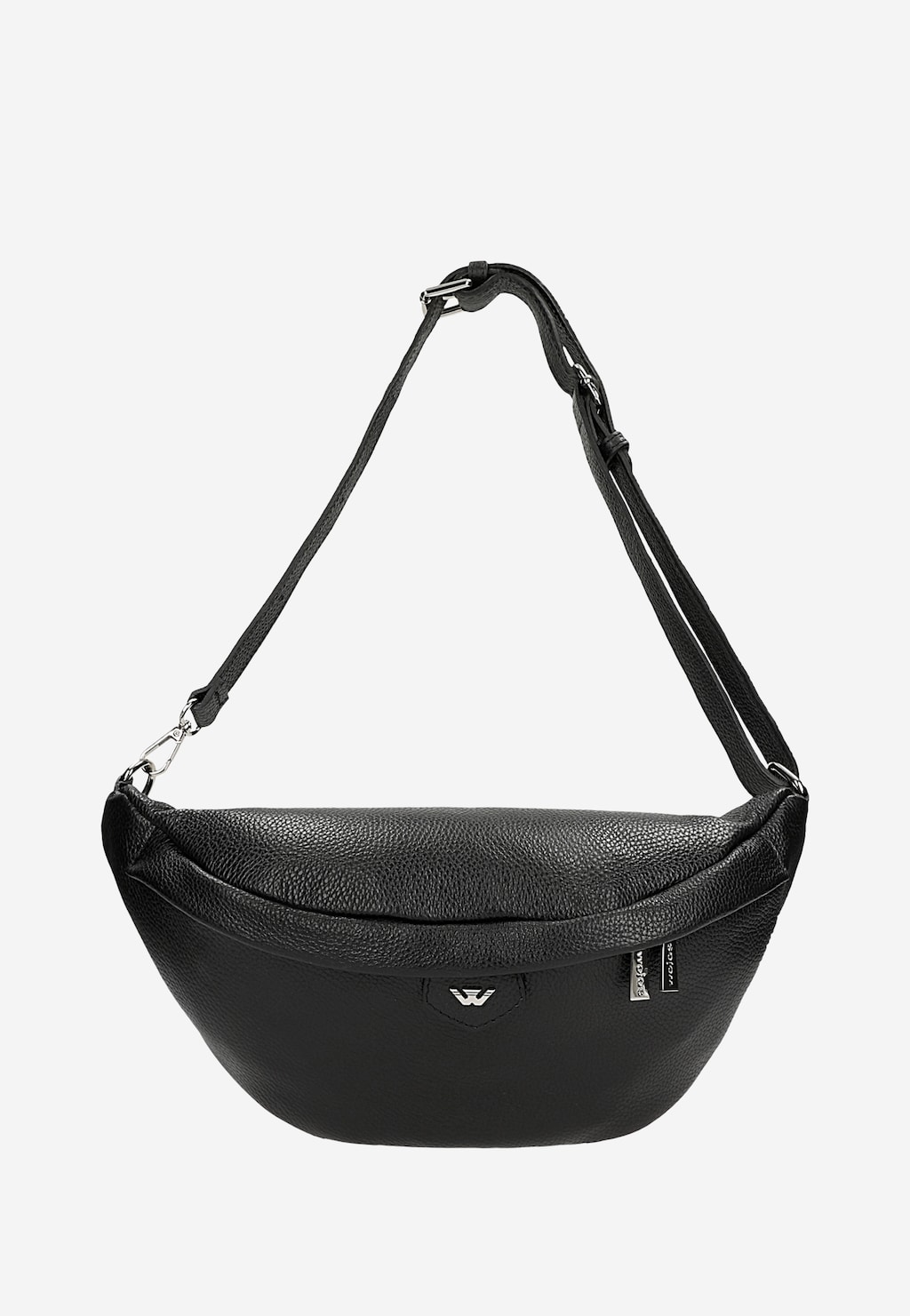 Velká černá dámská ledvinka z lícové kůže 80195-41 Widok 4