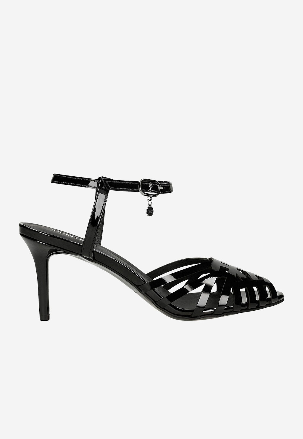 Čierne lakované dámske sandále s uzatvorenou špičkou 76192-31 Widok 2