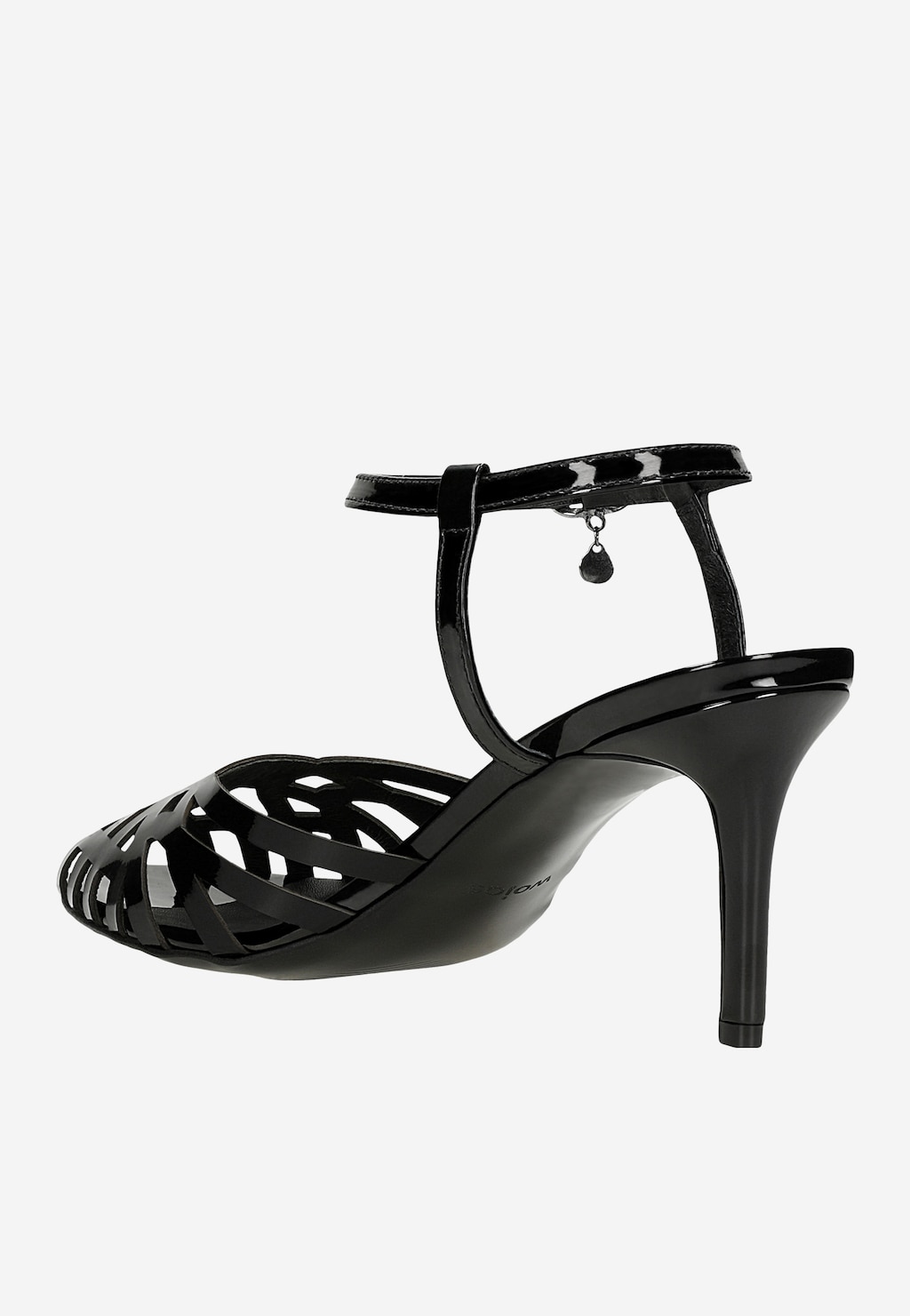 Čierne lakované dámske sandále s uzatvorenou špičkou 76192-31 Widok 4