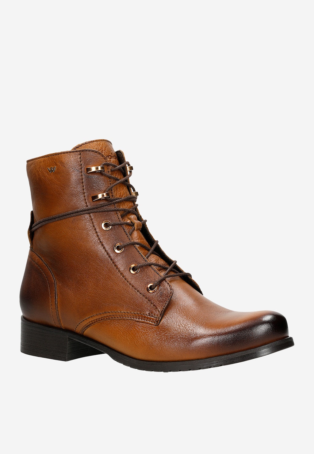 Svetlohnedé dámske šnurovacie čižmy 64078-53 Widok 3