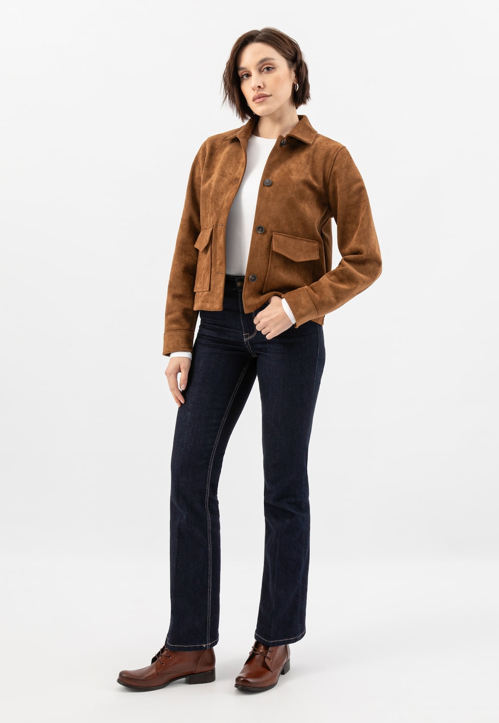 Svetlohnedé dámske šnurovacie čižmy 64078-53 Widok 1