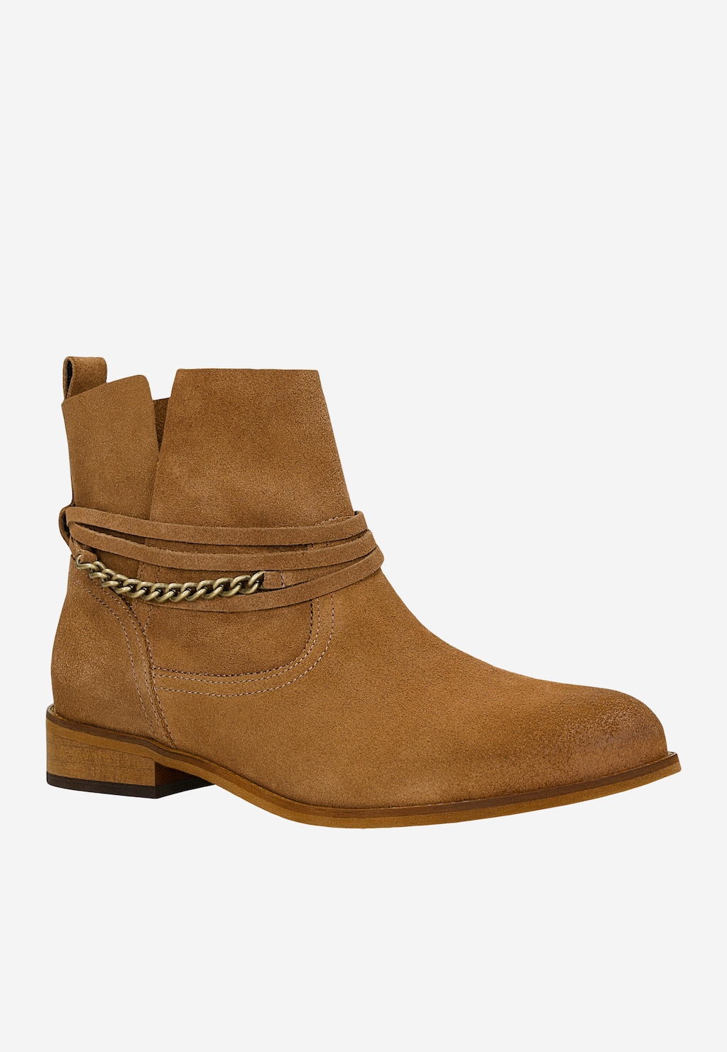 Hnědé dámské kotníčkové boty s odnímatelnou ozdobou 55283-63 Widok 3