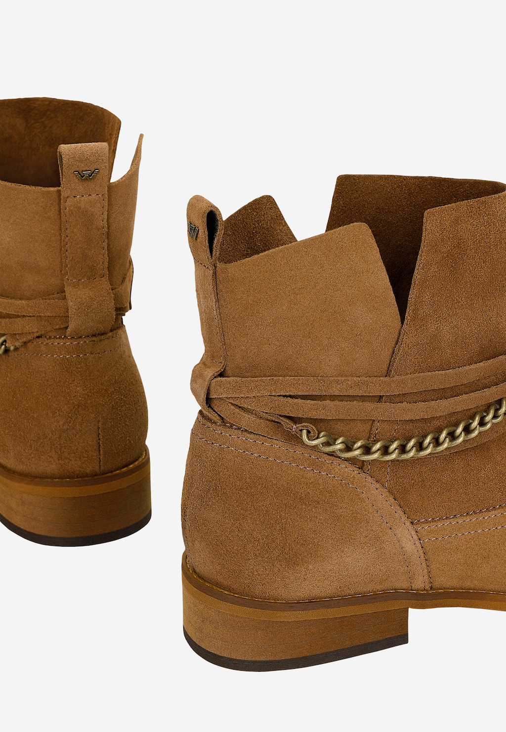 Hnědé dámské kotníčkové boty s odnímatelnou ozdobou 55283-63 Widok 7