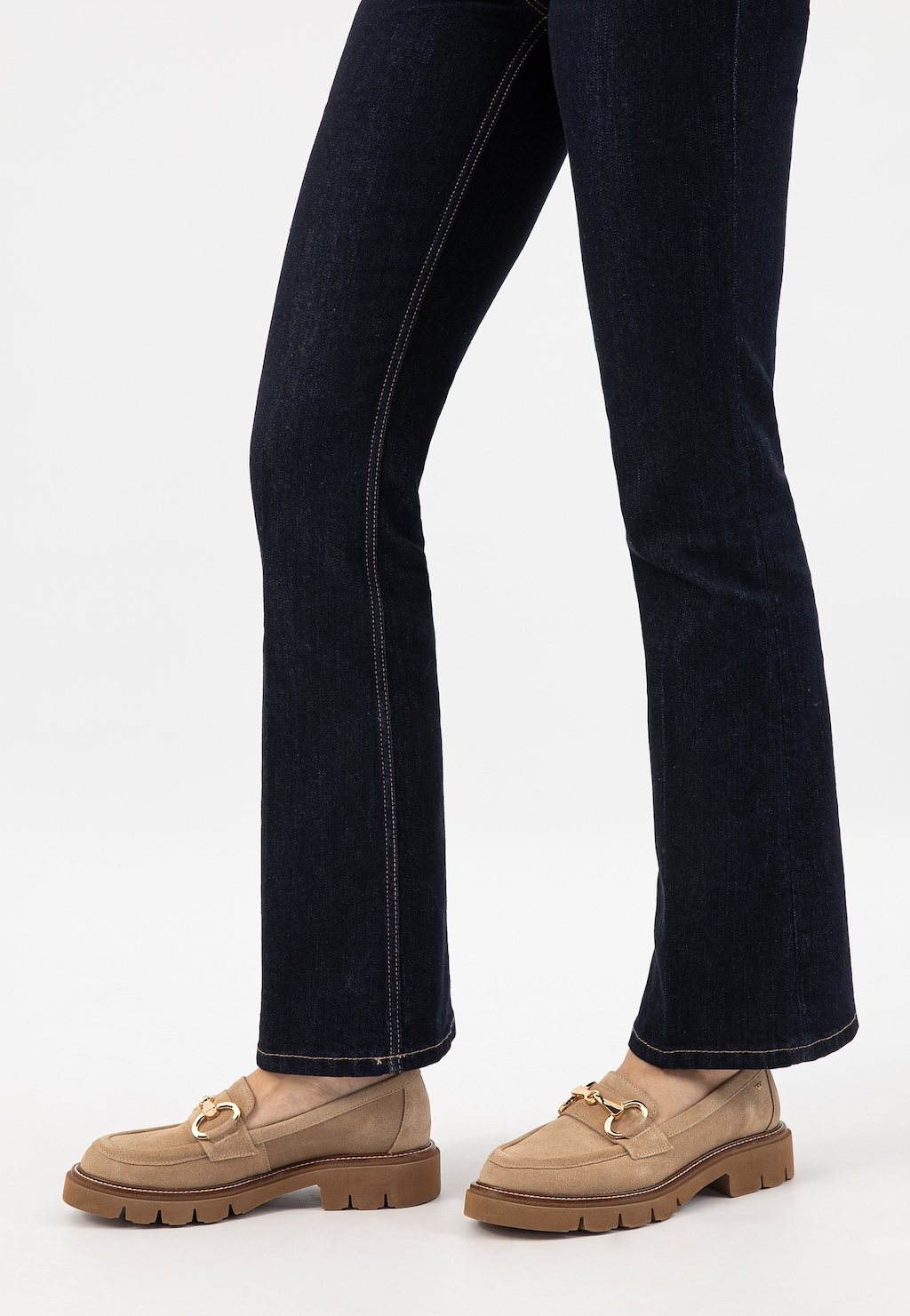 Béžové masivní dámské mokasíny s udidlem 46264-64 Widok 7