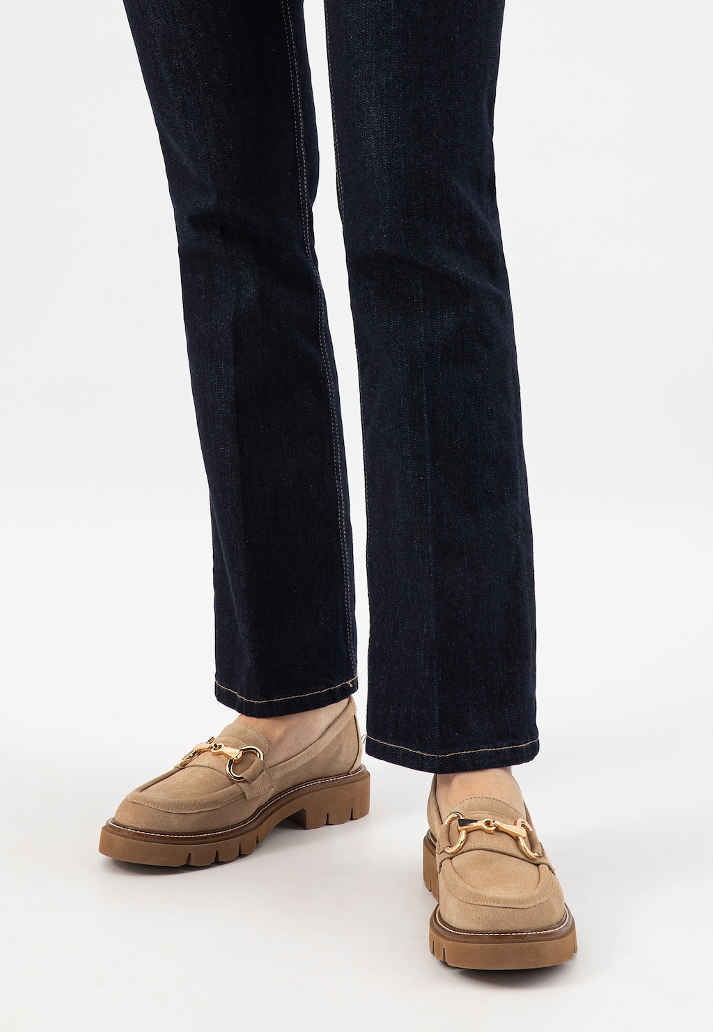 Béžové masivní dámské mokasíny s udidlem 46264-64 Widok 8