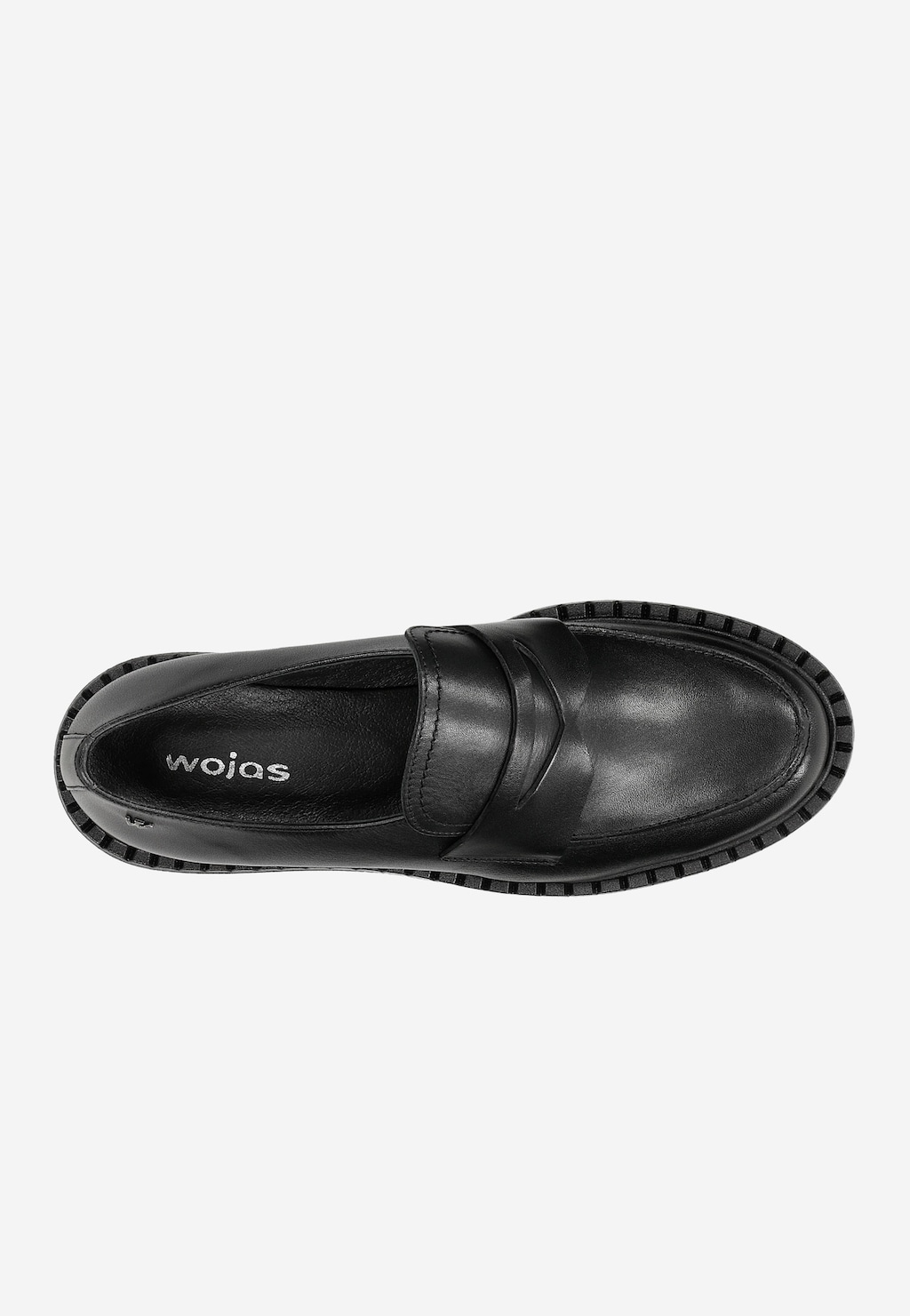 Černé dámské mokasíny na vyšší podrážce 46186-51 Widok 5