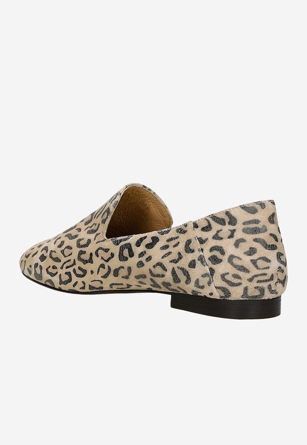 Béžové lodičky s leopardím vzorom z velúrovej kože 45011-60 Widok 4