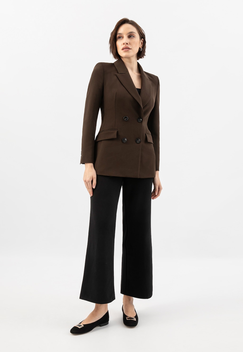 Černé baleríny s kovovou ozdobou 44031-61 Widok 1