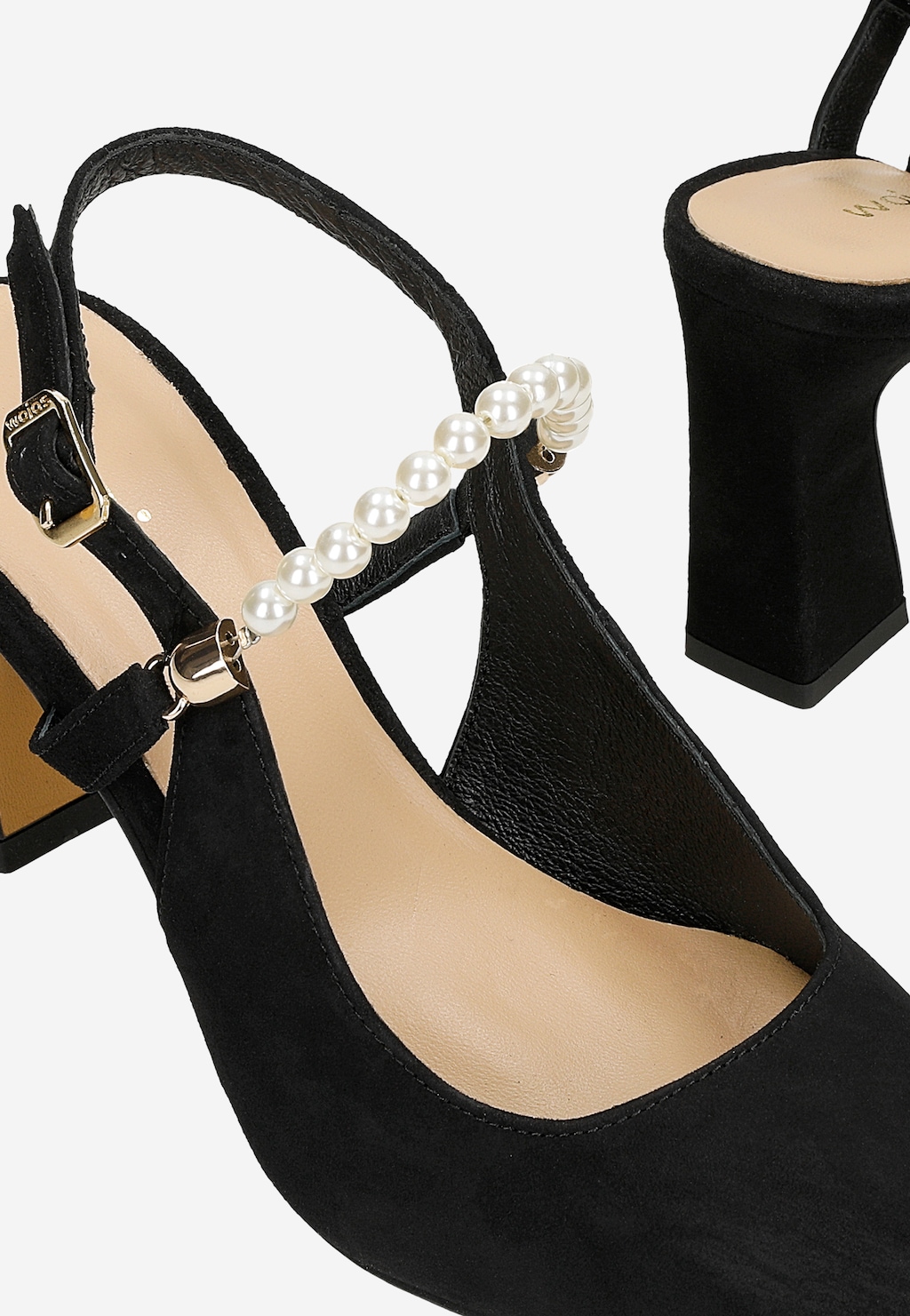 Elegantní lodičky s ozdobnými korálky a otevřenou patou 35159-61 Widok 7