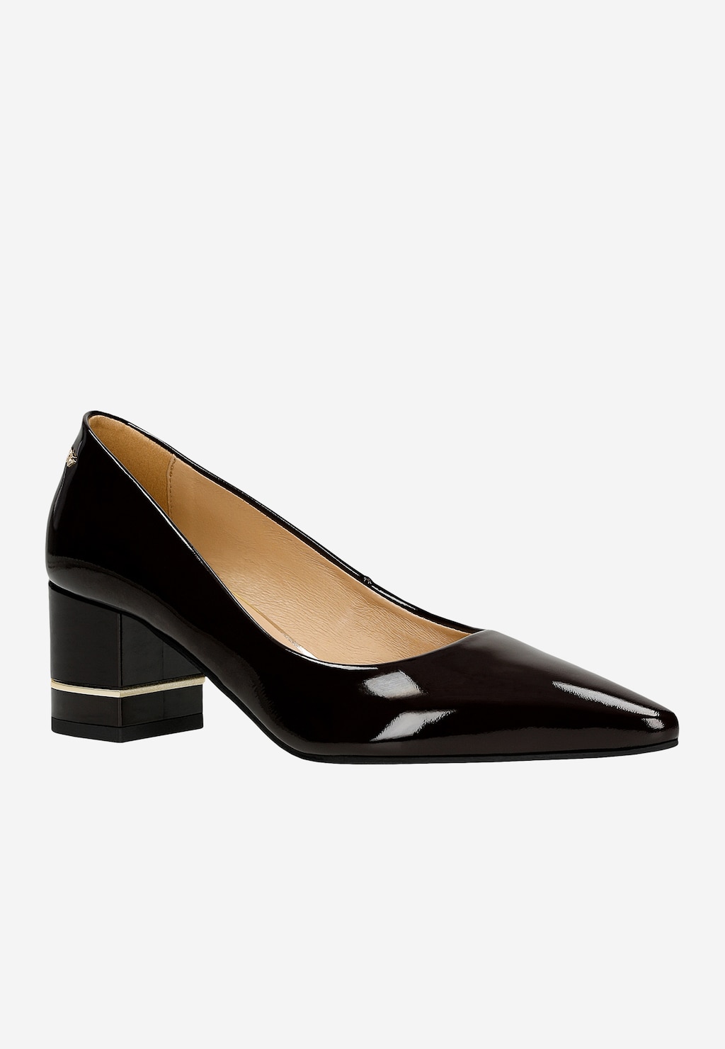 Bordové dámske lodičky na ozdobenom podpätku 35154-36 Widok 3