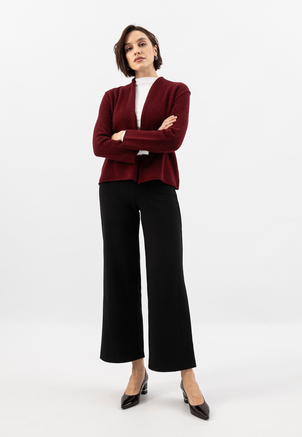 Bordové dámske lodičky na ozdobenom podpätku 35154-36 Widok 9