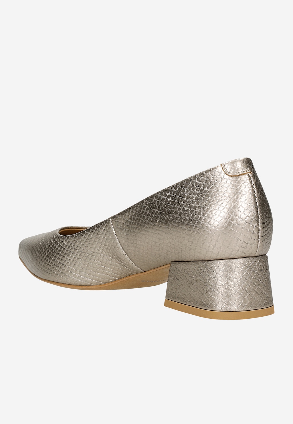 Zlaté lodičky s hadou kožou na nízkom opätku 35140-58 Widok 4