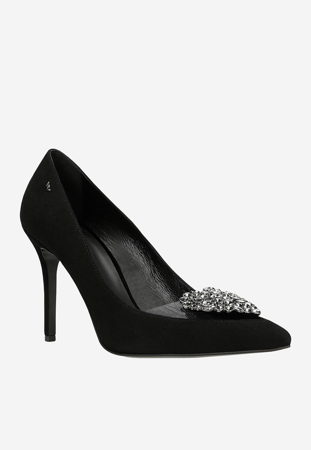 Dámske čierne lodičky s ozdobou v tvare srdca 35157-81 Widok 3