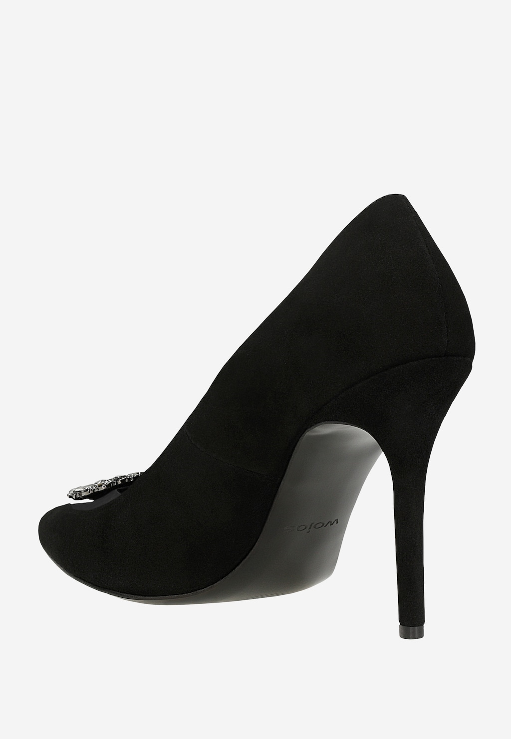 Dámske čierne lodičky s ozdobou v tvare srdca 35157-81 Widok 4