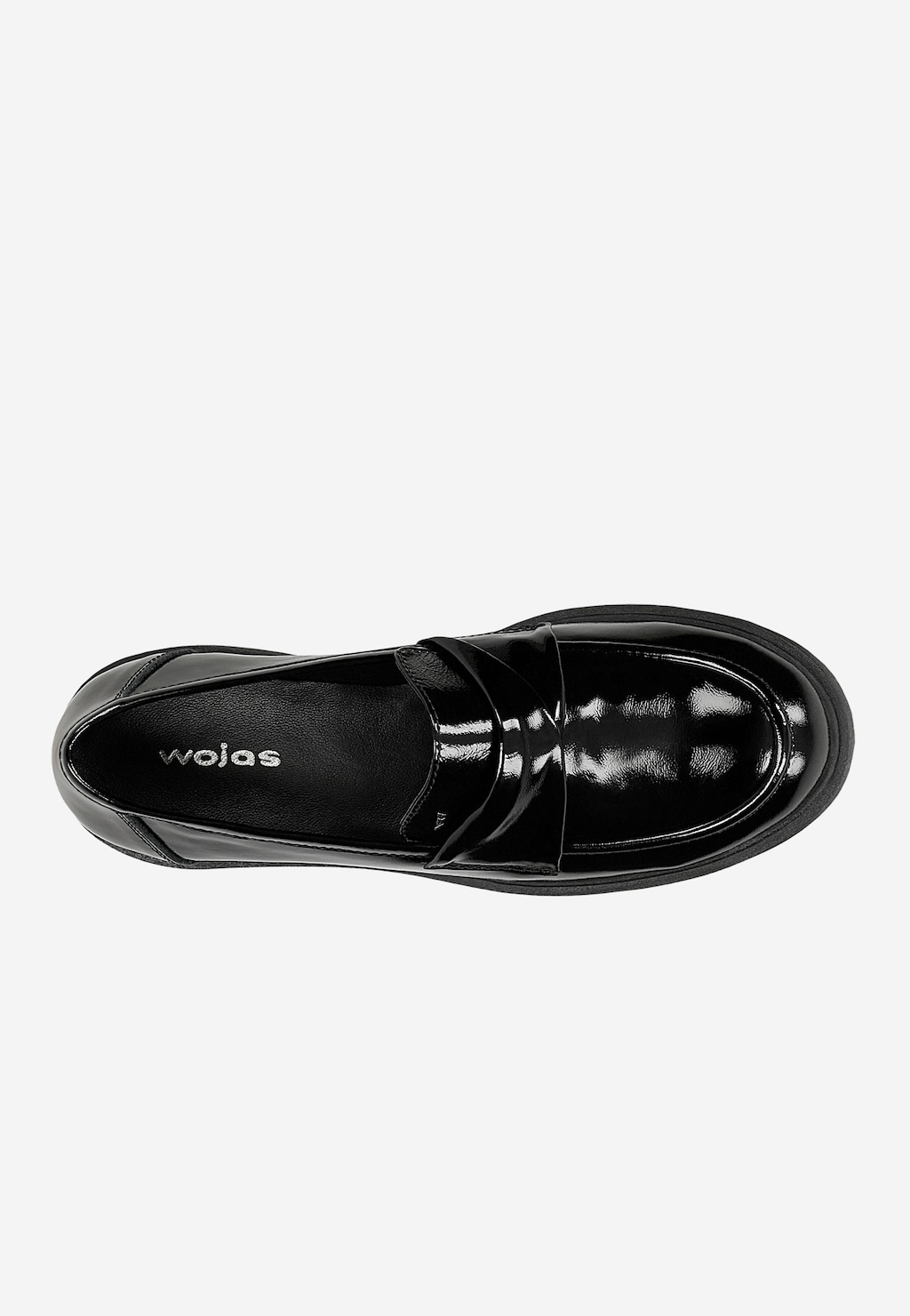 Černé lakované mokasíny typu penny loafers 46305-31 Widok 5