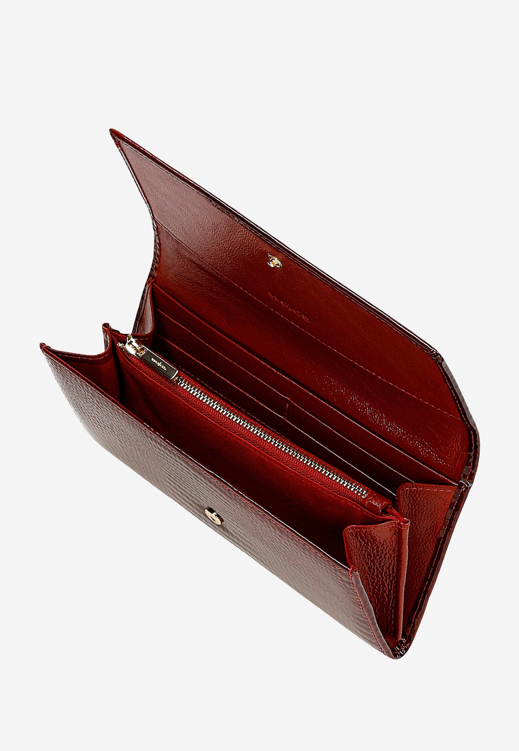 Červená lakovaná dámská peněženka se zajímavým ražením 91058-35 Widok 5