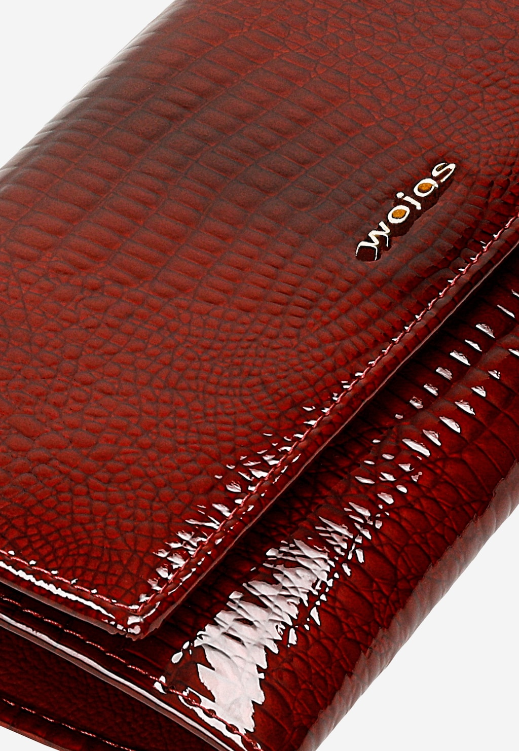 Červená lakovaná dámská peněženka se zajímavým ražením 91058-35 Widok 7